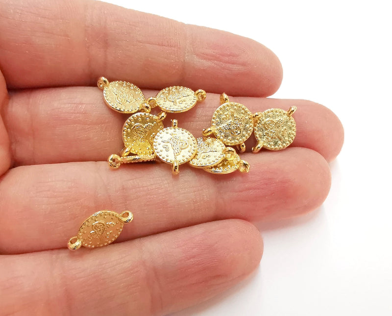 10 Ottoman Signature Charms Connector Gold Plated Charms (15x10mm)  G21325