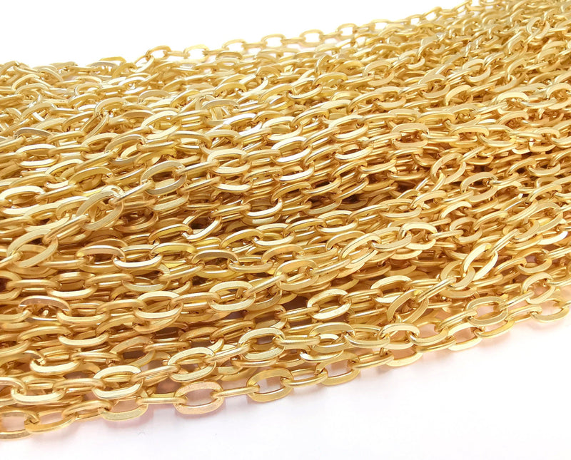 Gold Plated Oval Cable Large Chain 1 Meter - 3.3 Feet  (10x6.5 mm)  G21328