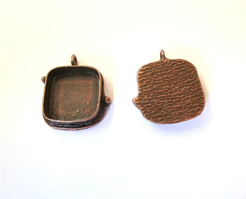 Antique Copper Pendant Blank Mosaic Base Blank inlay Necklace Blank Resin Blank Mountings Copper Plated Brass ( 20x20 mm blank) G21471