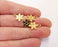 10 Flower Charms Shiny Gold Plated Charms (17x12mm)  G21339