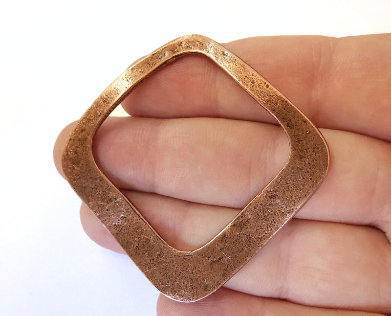 2 Cambered Charms Antique Copper Plated Charms (50x50 mm)  G21482