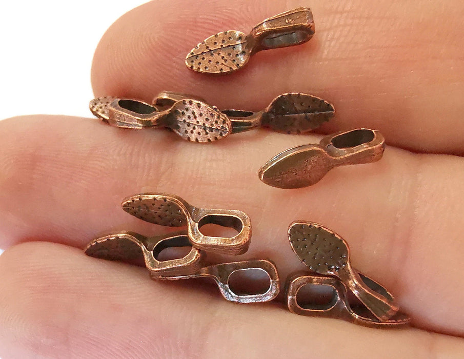 10 Glue On Bails Antique Copper Plated Findings (15x5 mm)  G21487