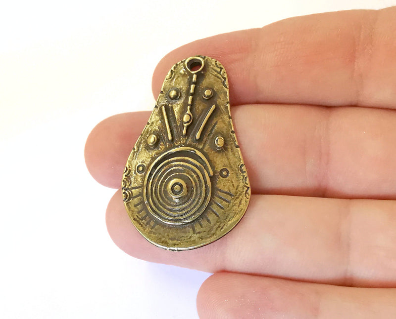 2 Antique Bronze Charms Antique Bronze Plated Charms (43x27mm)  G21491