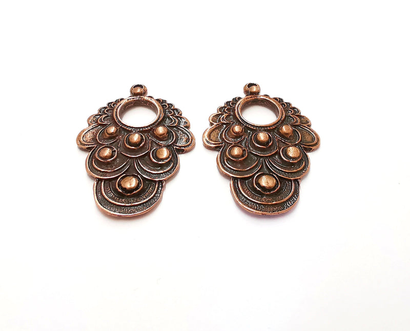 2 Antique Copper Charms Antique Copper Plated Charms (49x34mm)  G21368