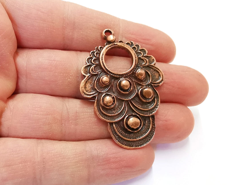 2 Antique Copper Charms Antique Copper Plated Charms (49x34mm)  G21368