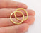 4 Shiny Gold Plated Circle Round Connector Findings (27mm)  G21380