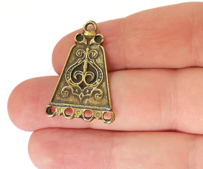 2 Antique Bronze Charm Connector Antique Bronze Charm (32x21mm) G21499