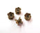 4 Flower Spacer Beads Antique Bronze Plated Brass Rondelle Beads 7x6 mm  G21500