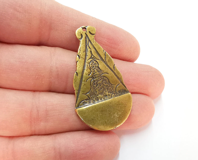2 Antique Bronze Charms Antique Bronze Plated Charms (45x25mm)  G21382