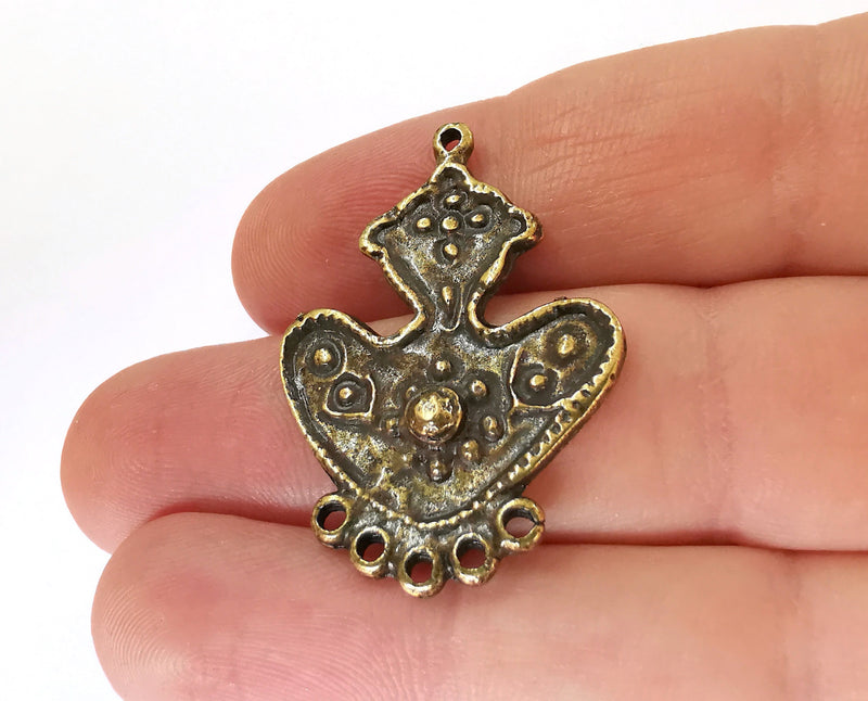 2 Antique Bronze Charm Connector Antique Bronze Charm (38x27mm) G21504