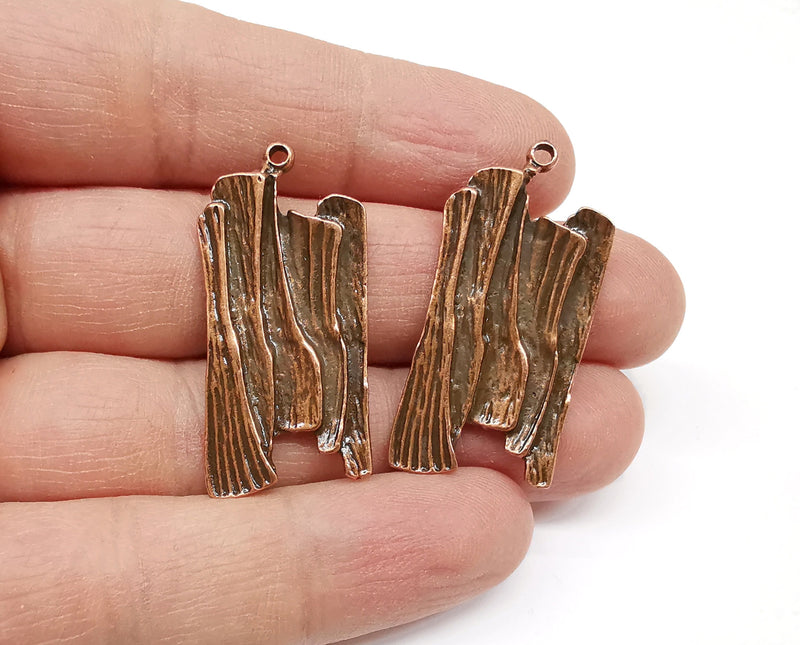 2 Antique Copper Charms Antique Copper Plated Charms (39x19mm) G21392