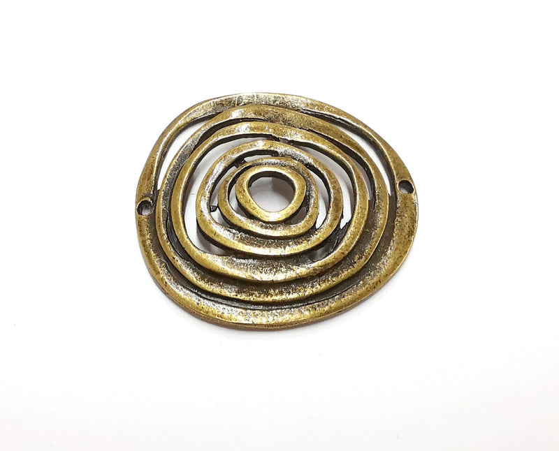 2 Antique Bronze Charms Connector Antique Bronze Plated Charms (48x47mm)  G21407