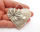 Heart Flower Pendant Antique Silver Plated Pendant (66x65mm)  G21408