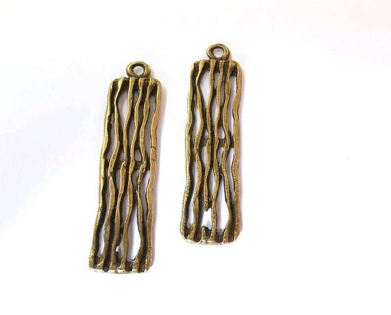 4 Antique Bronze Charm Antique Bronze Plated Charm (43x11mm) G21511