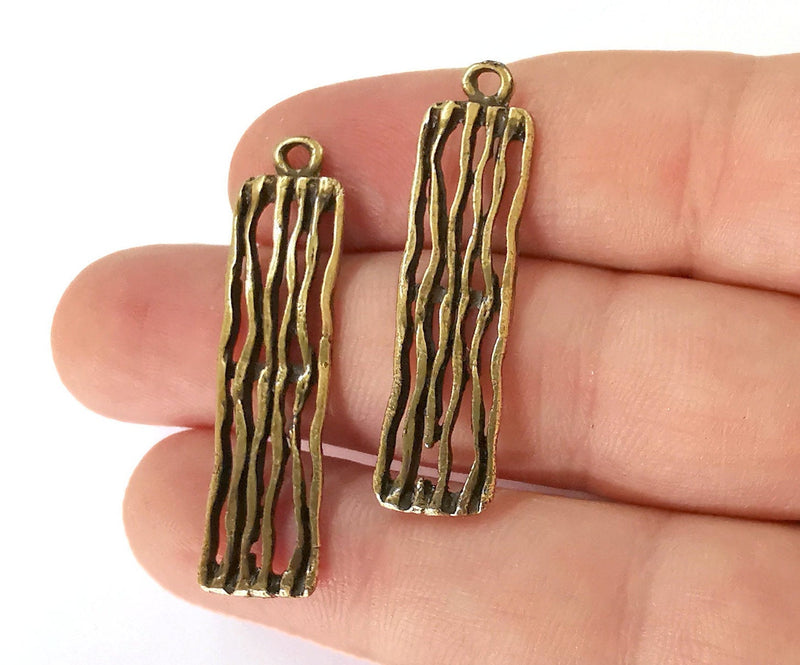 4 Antique Bronze Charm Antique Bronze Plated Charm (43x11mm) G21511