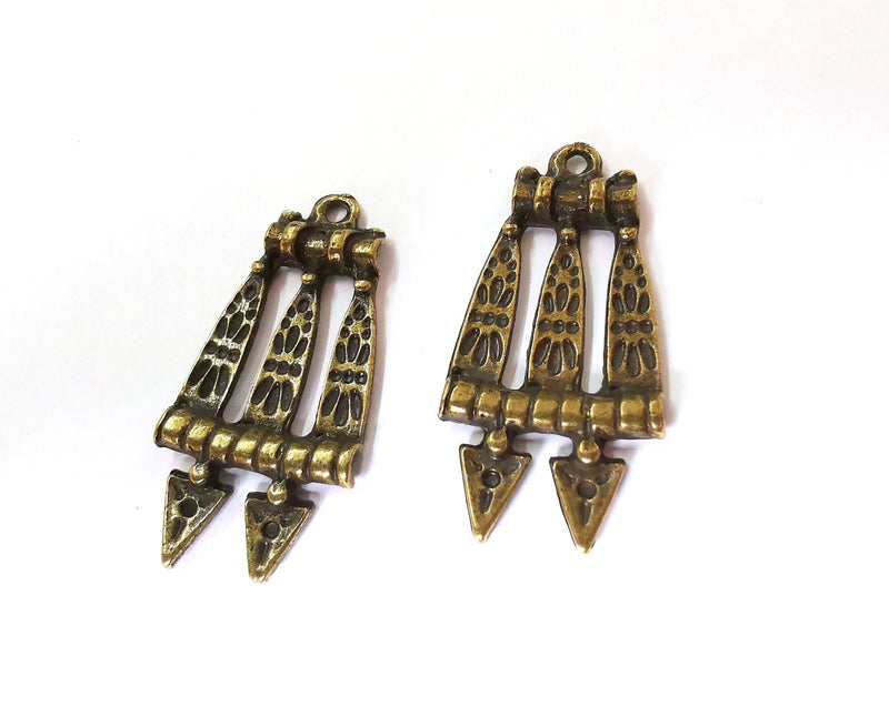4 Antique Bronze Charm Antique Bronze Plated (36x18mm) G21512