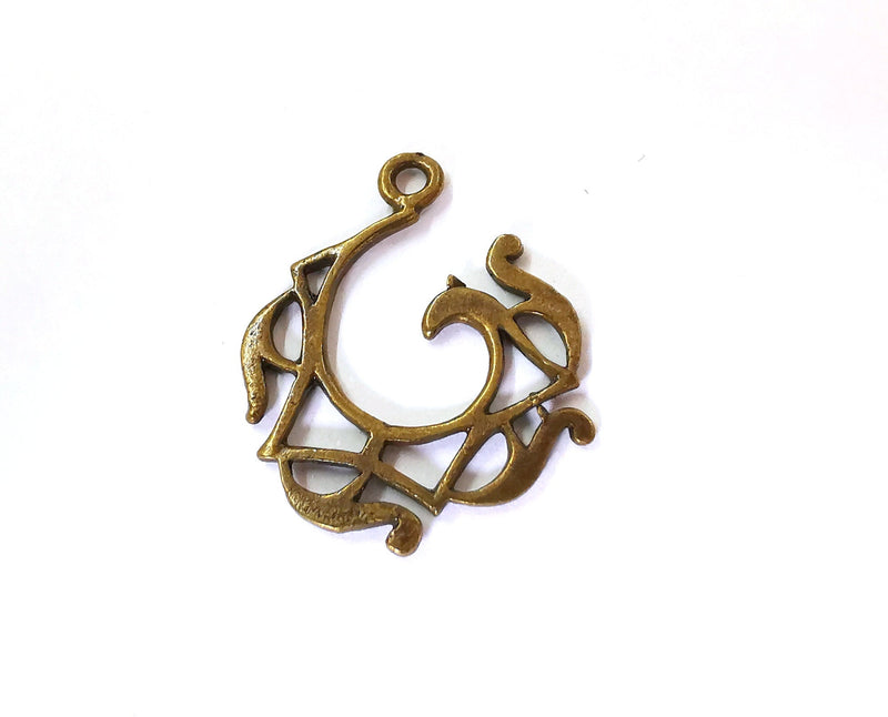 8 Antique Bronze Charm Antique Bronze Plated Charm (27x23mm) G24856