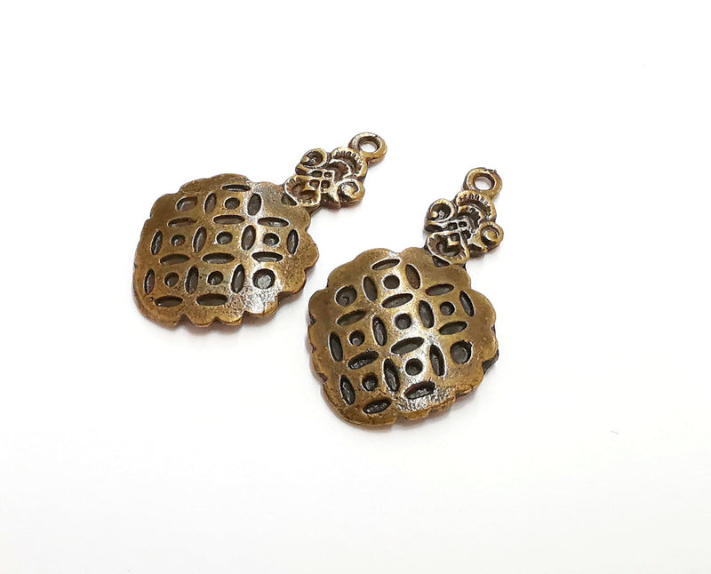 2 Antique Bronze Charms Antique Bronze Plated Charms (43x23mm)  G21421