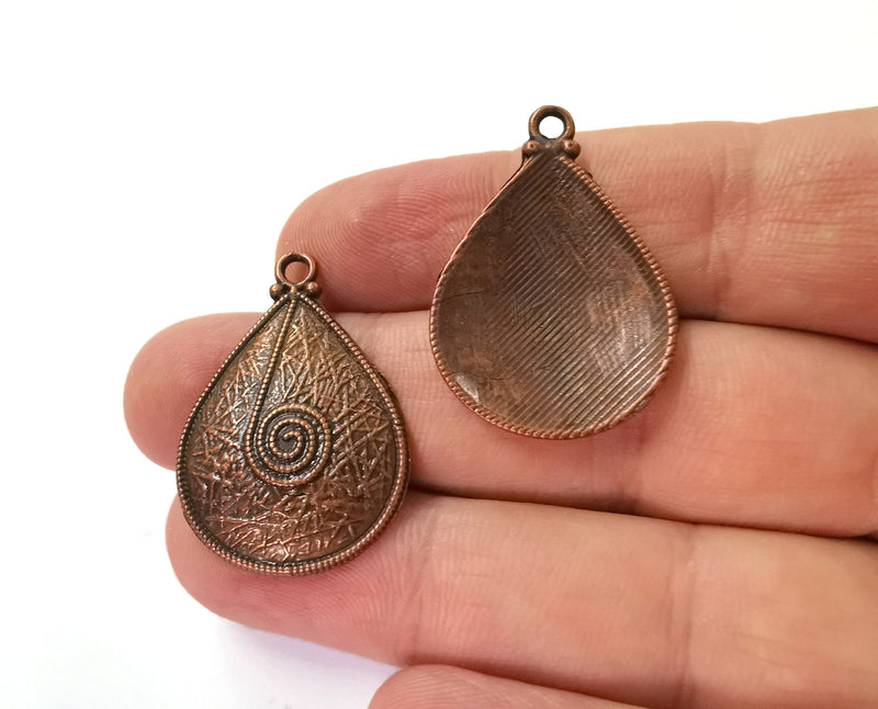 2 Antique Copper Charms Antique Copper Plated Charms (33x23mm)  G21516