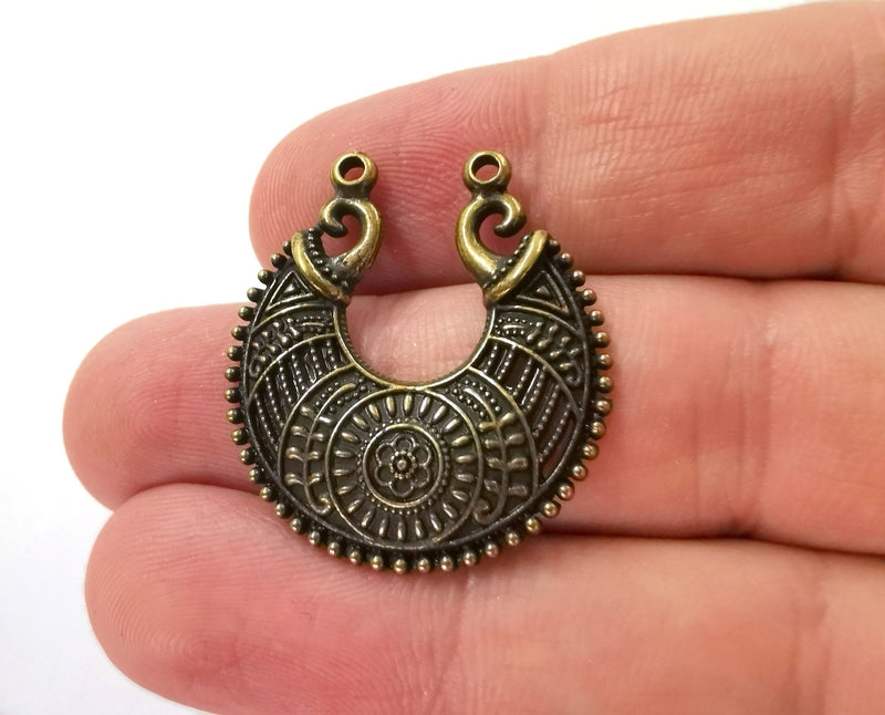 2 Antique Bronze Charms Antique Bronze Plated Charms (31x28mm)  G21518