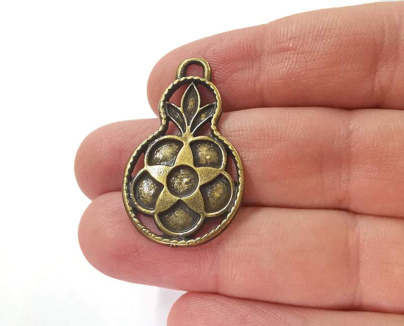 4 Antique Bronze Charm Antique Bronze Plated Charm (37x23mm) G21520