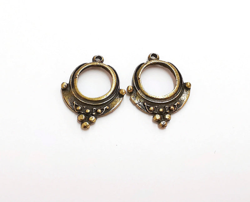 4 Antique Bronze Charms Antique Bronze Plated Charms (27x20mm)  G21422