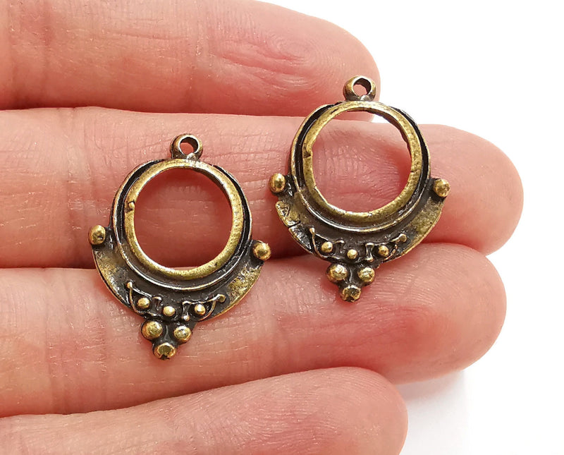 4 Antique Bronze Charms Antique Bronze Plated Charms (27x20mm)  G21422