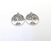 5 Tree Charms Antique Silver Plated Charms (28x25mm)  G21541