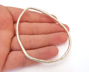 Hammered Drop Findings Antique Silver Plated Findings (87x69mm)  G21546