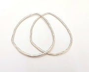 Hammered Drop Findings Antique Silver Plated Findings (87x69mm)  G21546