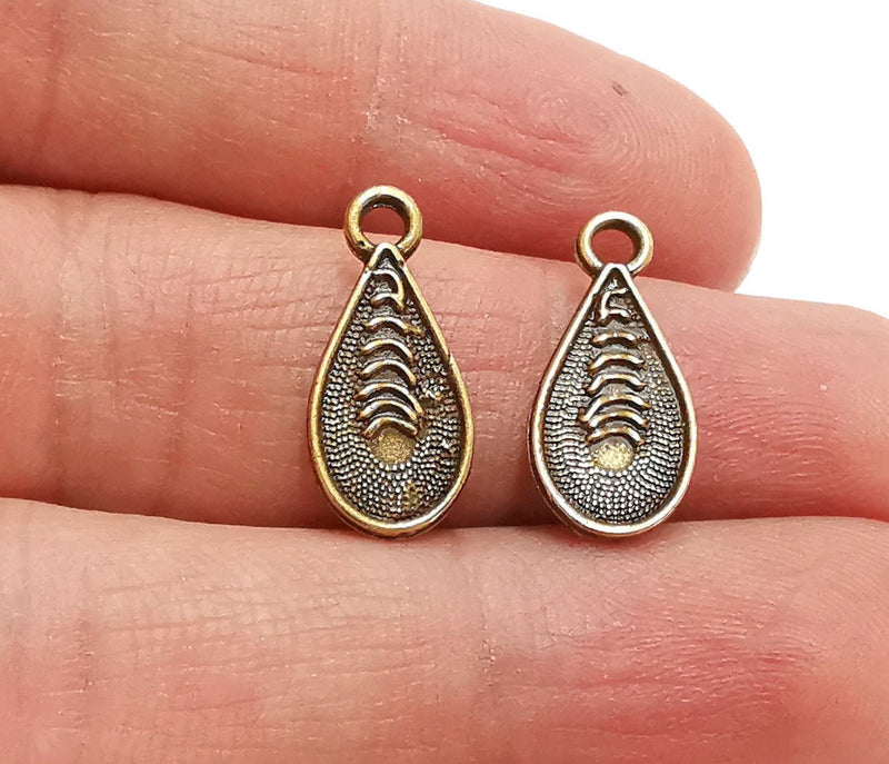 10 Drop Charms Antique Bronze Plated Charms (20x9mm)  G21432