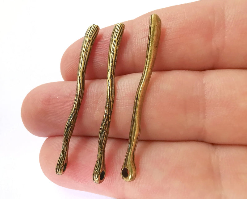 4 Antique Bronze Charms Antique Bronze Plated Charms (45x4mm)  G21439