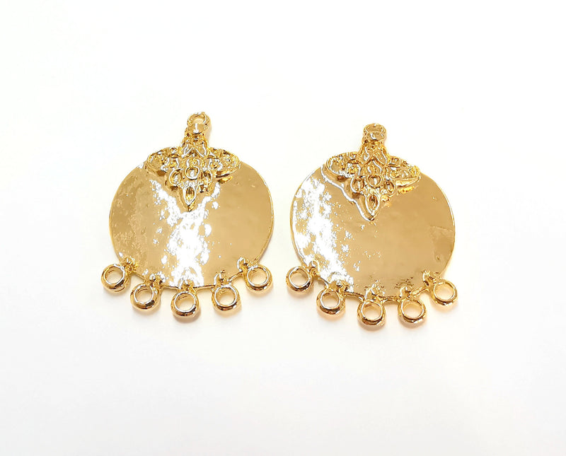 Hammered Charms 24K Shiny Gold Plated Charms (43x30mm)  G21575