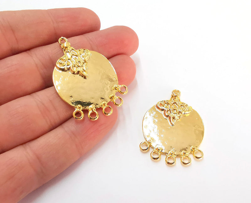 Hammered Charms 24K Shiny Gold Plated Charms (43x30mm)  G21575
