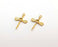 5 Dragonfly Charms Bezel Cabochon Blank 24K Shiny Gold Plated Nickel and Lead Free Charms (26x18mm)  G21582