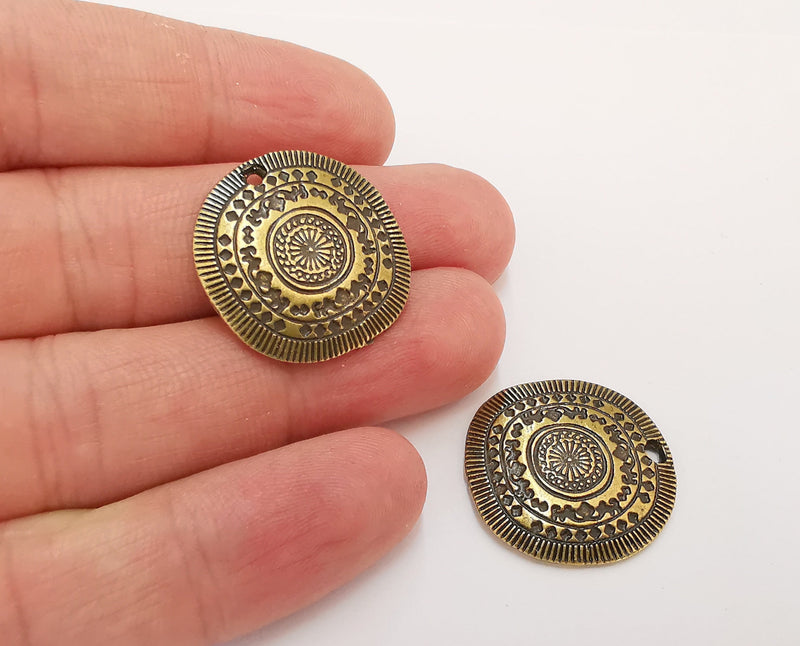 2 Antique Bronze Charms Antique Bronze Plated Charms (25mm)  G21592