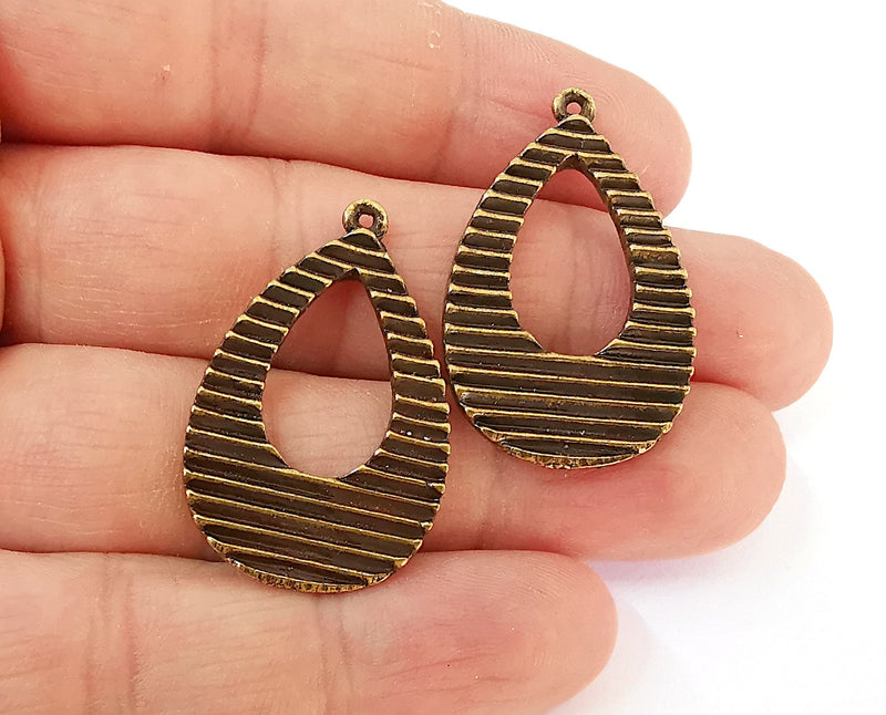 2 Antique Bronze Charm Antique Bronze Plated Charm (35x23mm) G21604