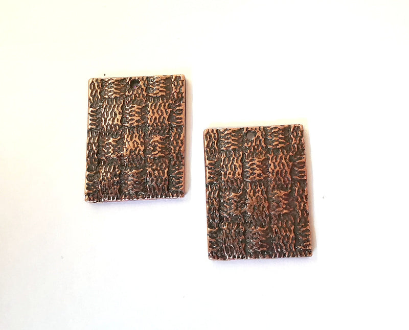 2 Copper Charms Antique Copper Plated Charms (26x21mm)  G21474