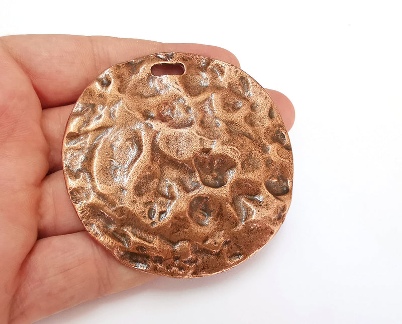 Hammered Pendant Antique Copper Plated Pendant (74mm) G21616