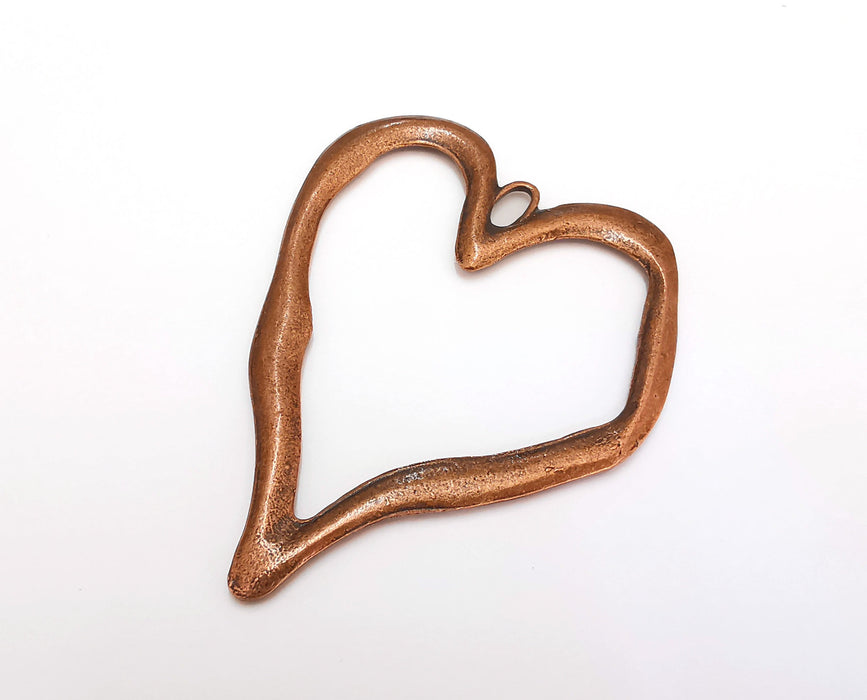 Heart Pendant Antique Copper Plated Pendant (87x68mm)  G21619