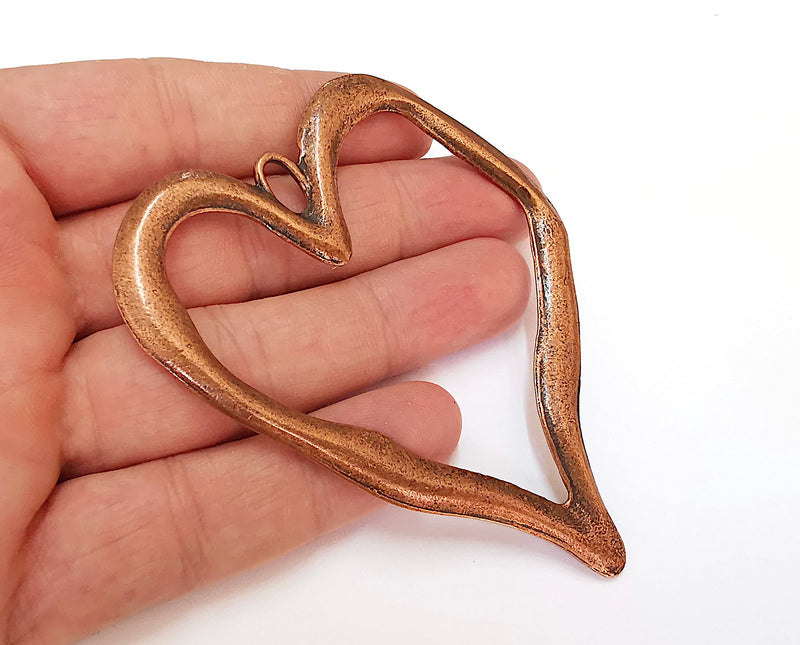 Heart Pendant Antique Copper Plated Pendant (87x68mm)  G21619