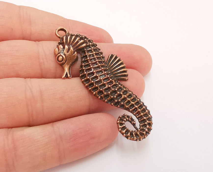 Seahorse Pendant Antique Copper Plated Pendant (63x29mm)  G21624