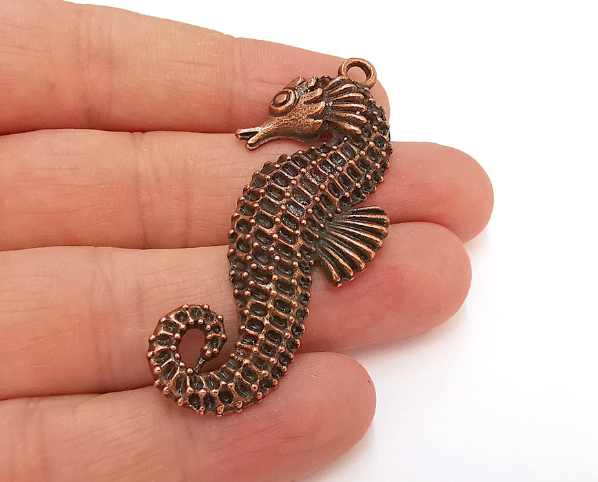 Seahorse Pendant Antique Copper Plated Pendant (63x29mm)  G21624