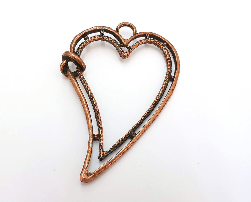 Heart Pendant Antique Copper Plated Pendant (88x61mm)  G21635