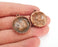 2 Crown Cap Charms Blank Bezel Resin Bezel Mosaic Mountings Antique Copper Plated Charms (30x27mm) (22 mm Bezel Inner Size)  G21639