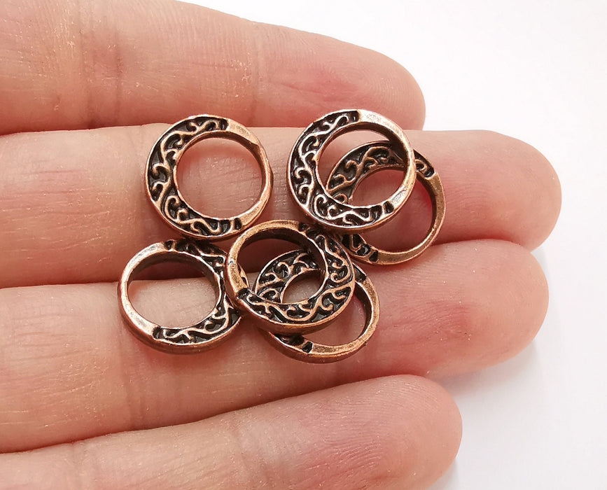 5 Copper Double Side (Both Side Same) Charms Antique Copper Plated Charms (16mm)  G21646
