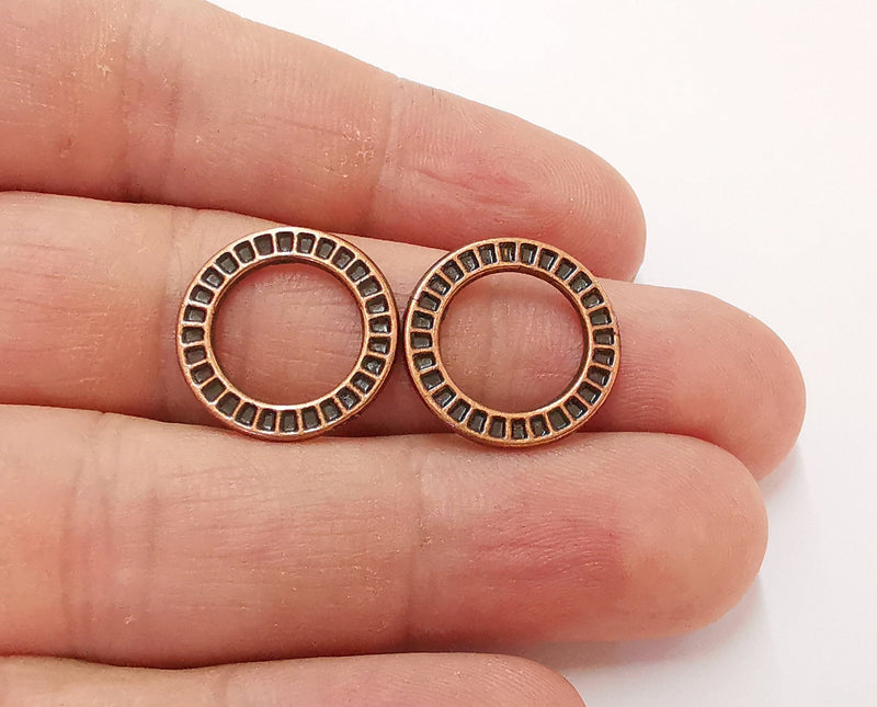 5 Copper Charms Double Sided (Both Side Same)  Antique Copper Plated (18mm)  G21654