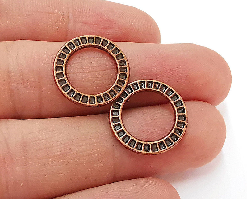 5 Copper Charms Double Sided (Both Side Same)  Antique Copper Plated (18mm)  G21654