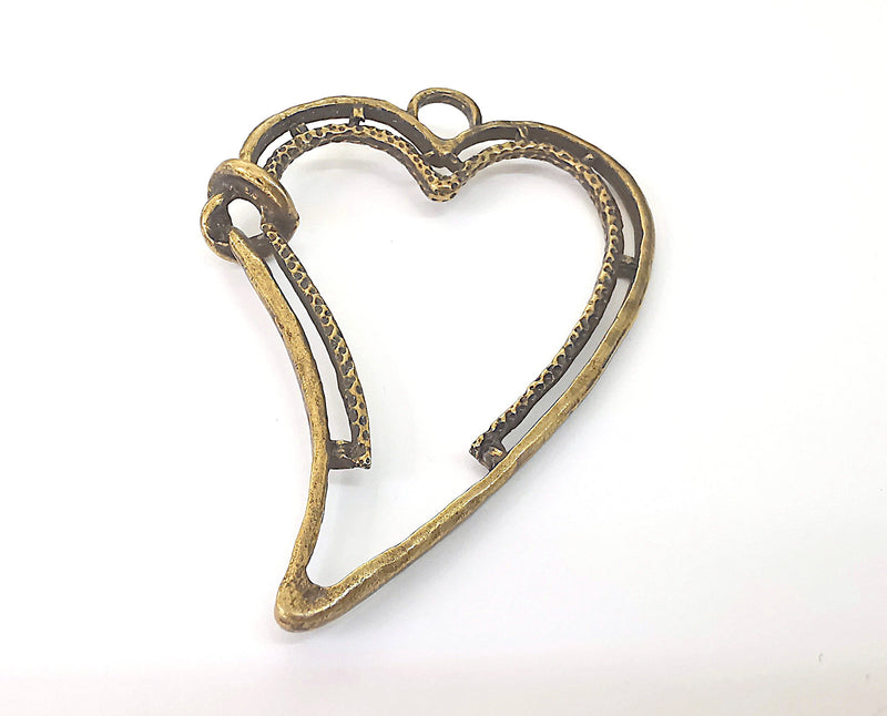 Heart Pendant Antique Bronze Plated Pendant (88x61mm)  G21669