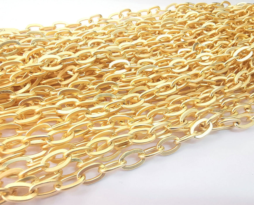 Oval Gold Plated Cable Large Chain 1 Meter - 3.3 Feet  (12x7.5 mm)  G21671